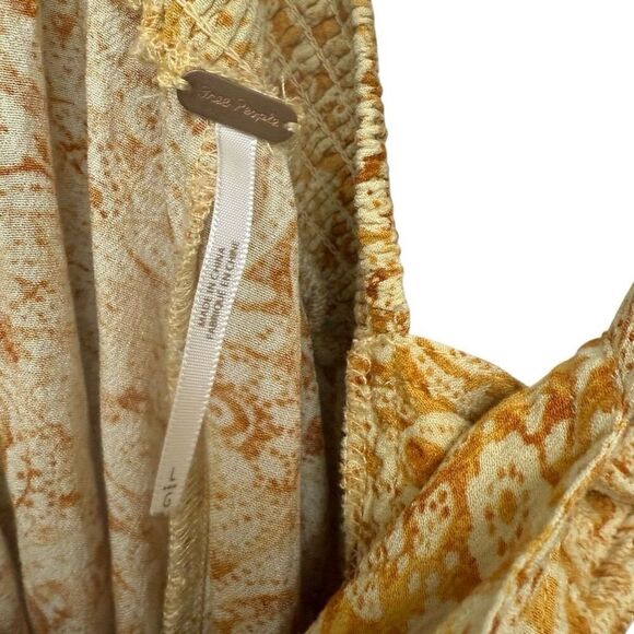 Free people yellow sugar sands floral jumpsuit size large - Picture 2 of 7